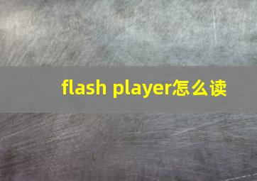 flash player怎么读